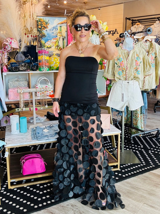 SUMMER TUBE 3D POLKA DOT MAXI DRESS