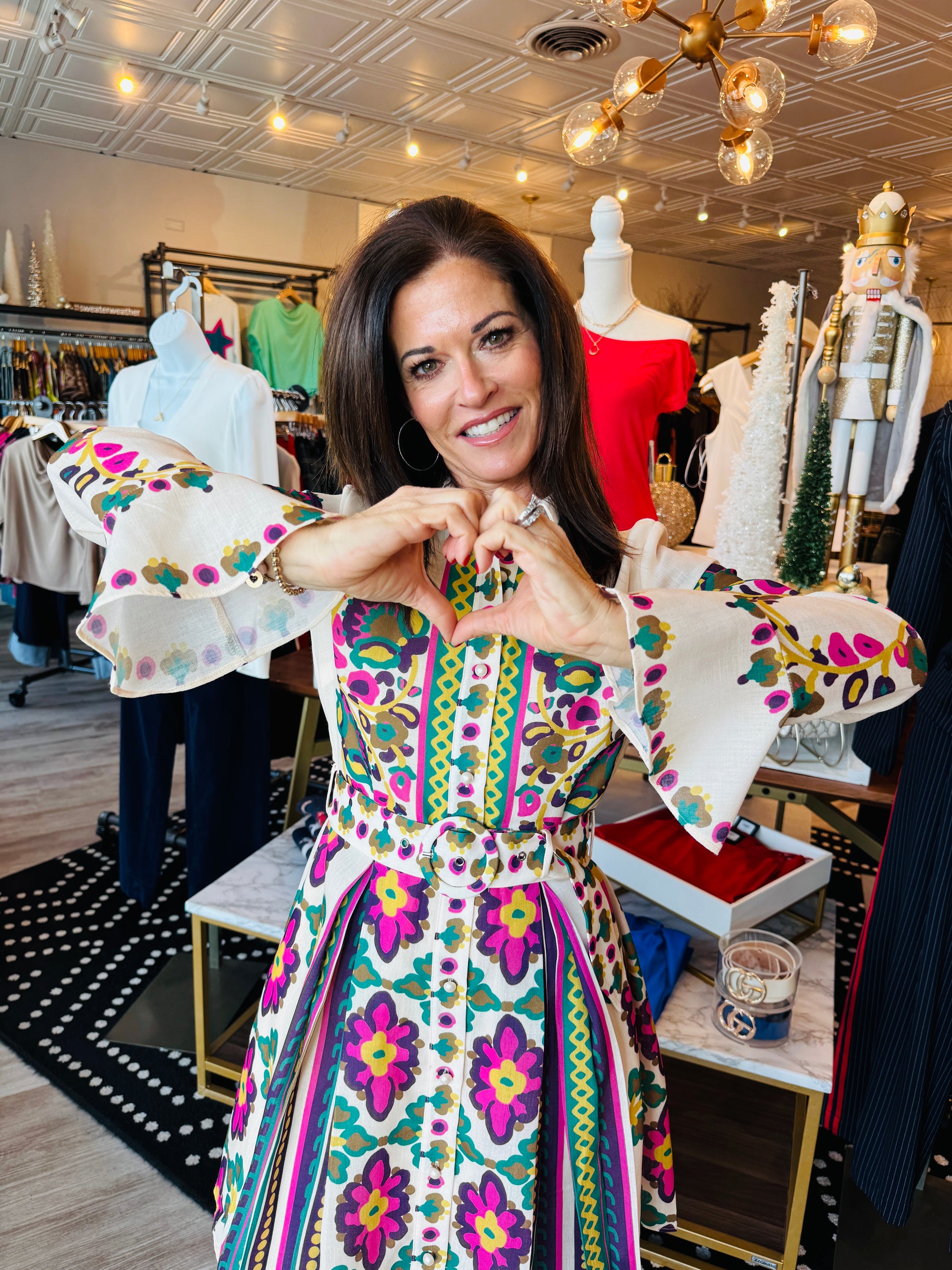 CIEBON PRINTED MINI SHIRT DRESS