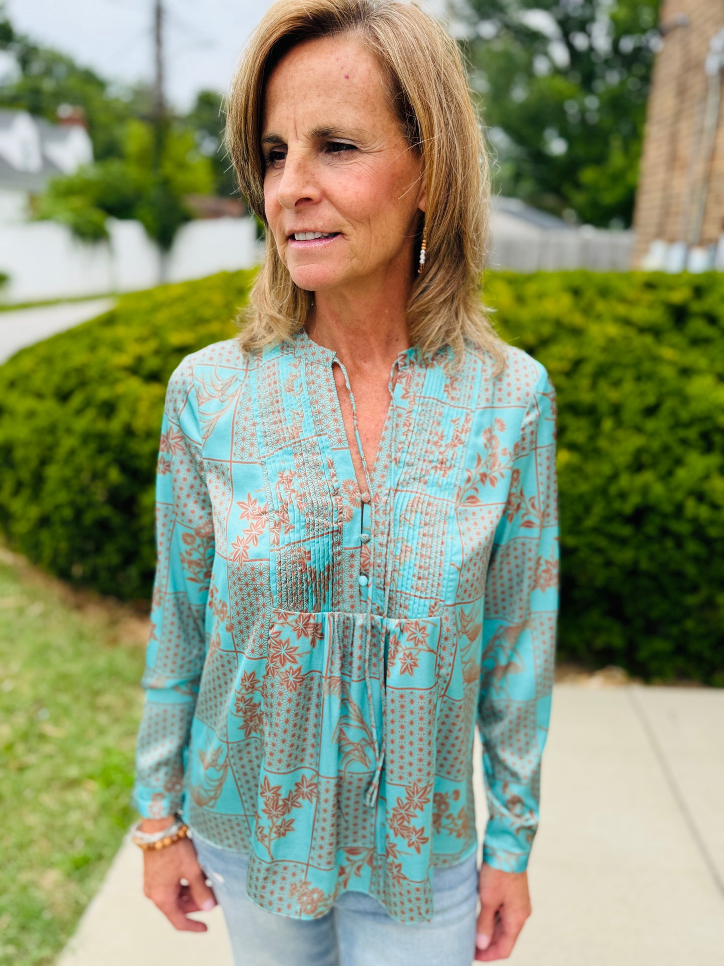 CURRENT AIR TROPICAL OASIS BLOUSE