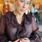 THML RUFFLE V NECK BLOUSE