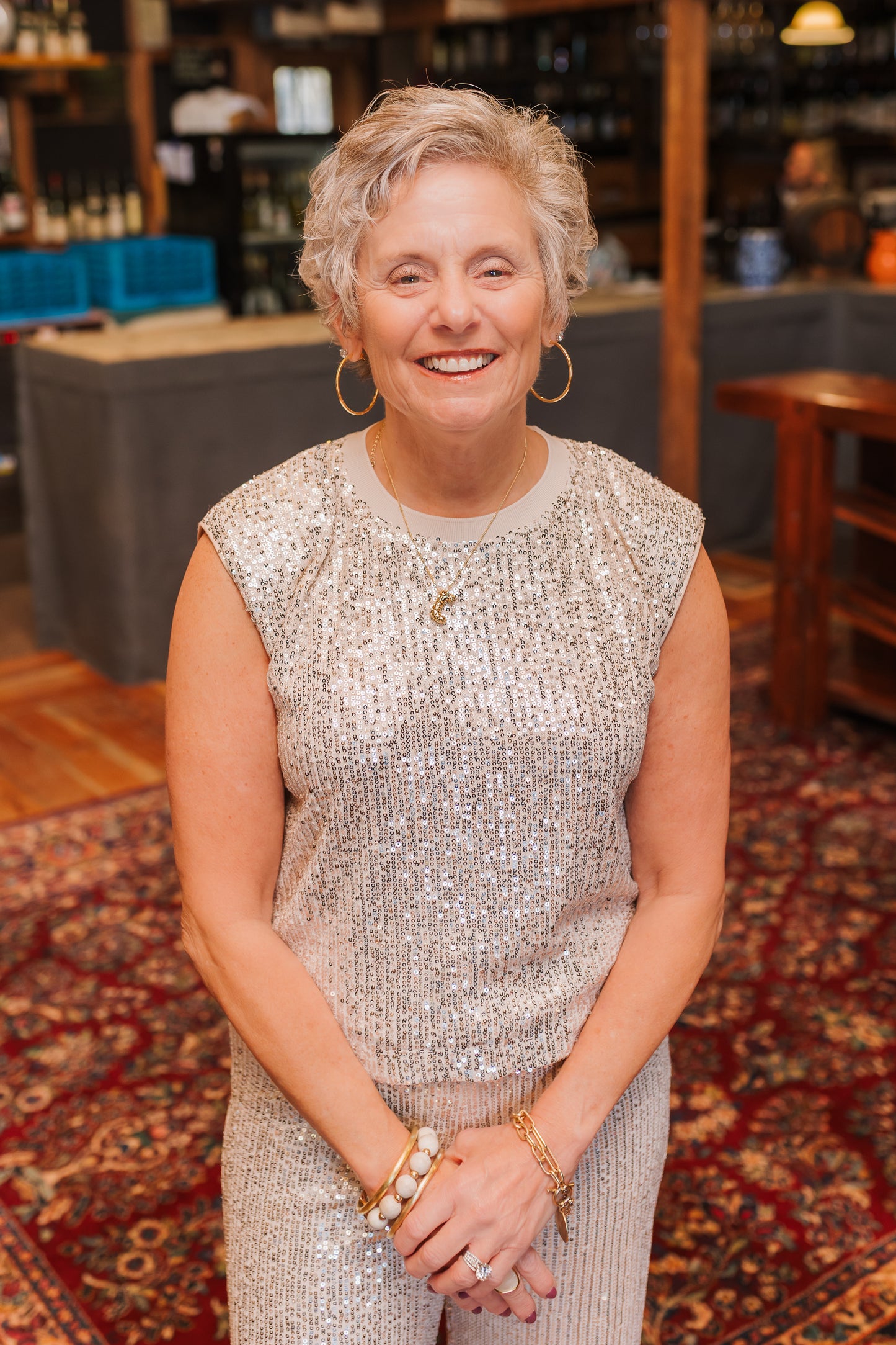 SEQUIN BUBBLE MUSCLE TANK