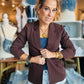 SHIRRED SLEEVE BLAZER