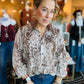 SKIES ARE BLUE PYTHON PRINT BUTTON DOWN BLOUSE
