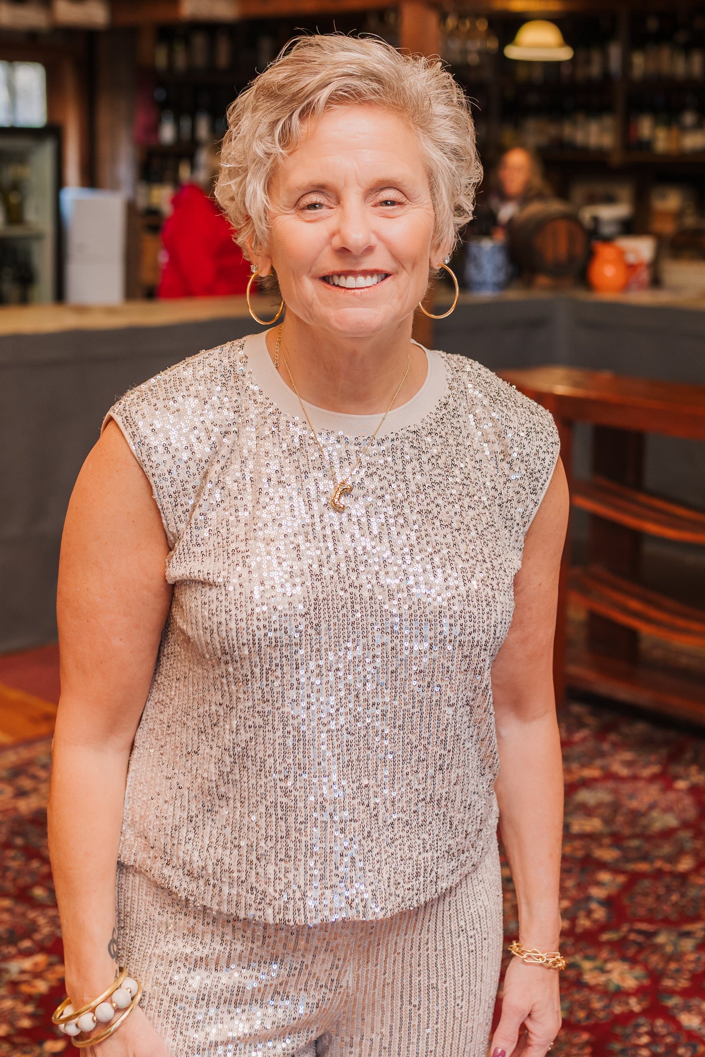SEQUIN BUBBLE MUSCLE TANK