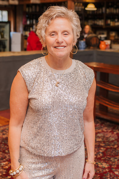 SEQUIN BUBBLE MUSCLE TANK