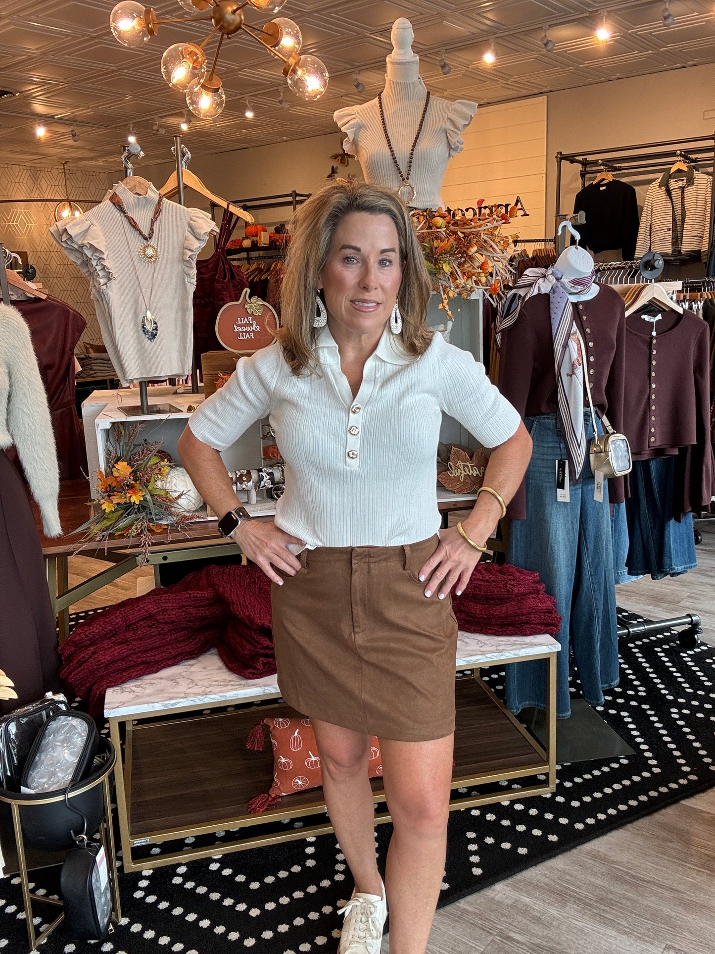 LUCY PARIS DARRY MINI SKIRT TOFFEE LARGE