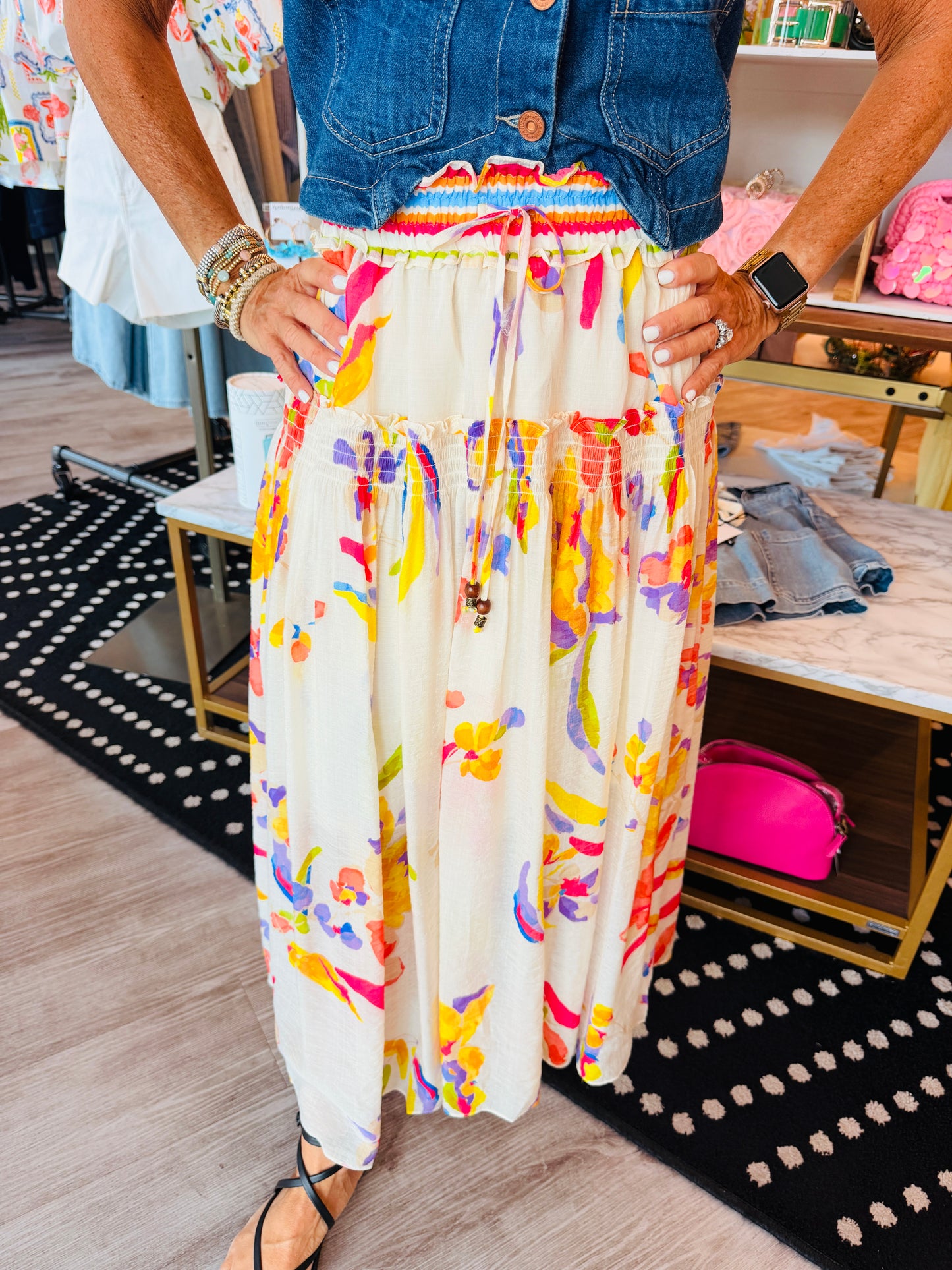 THML FLORAL PATTERN SKIRT