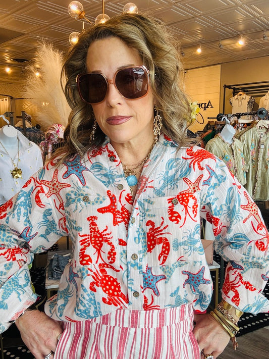 IVY JANE GUAZE SEASIDE SHIRT
