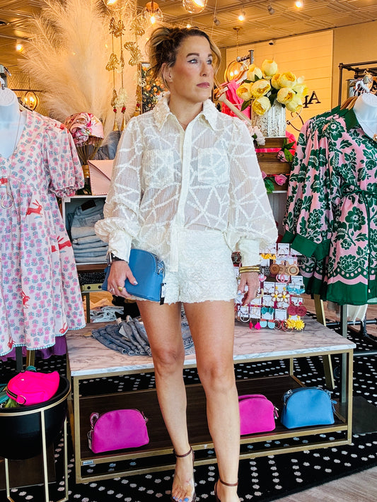 CIEBON JACQUARD BUTTON DOWN SHIRT