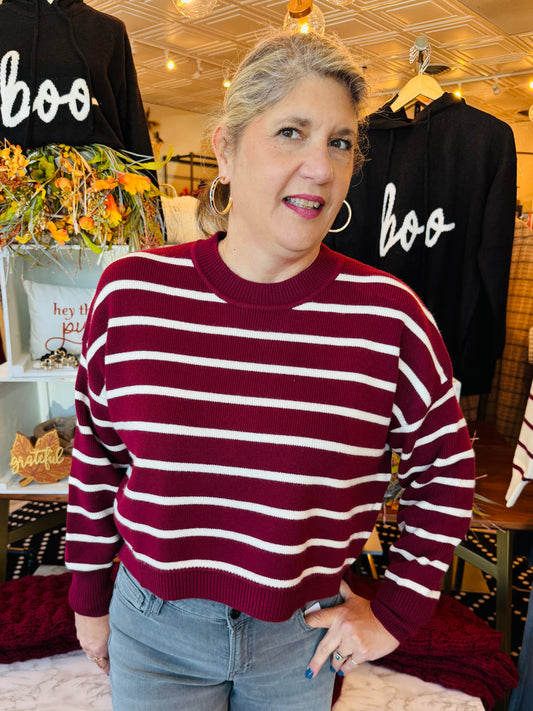 STRIPED CROPPED SWEATER