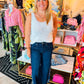 LIVERPOOL WIDE LEG W/FLORAL DETAIL JEANS