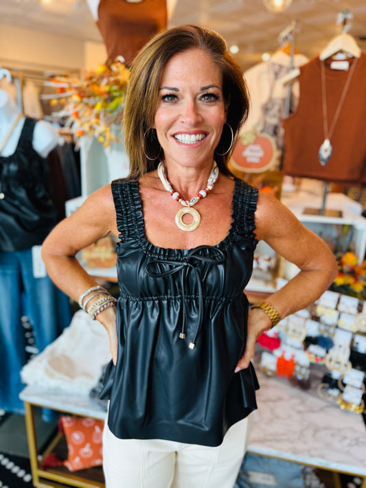 THML LEATHER TANK TOP