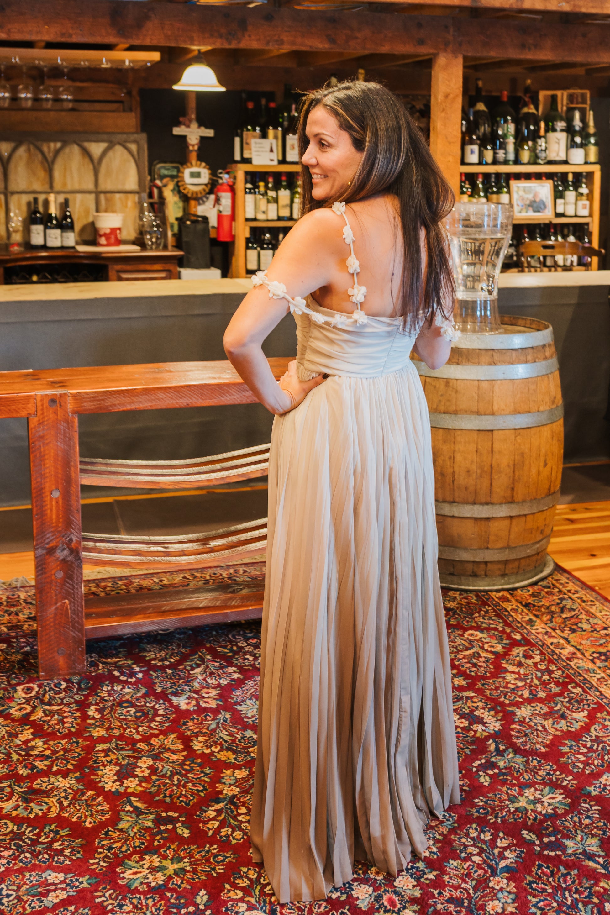 OMBRE FLORAL STRAP MAXI DRESS BROWN / MEDIUM OMBRE FLORAL STRAP MAXI DRESS BROWN / MEDIUM