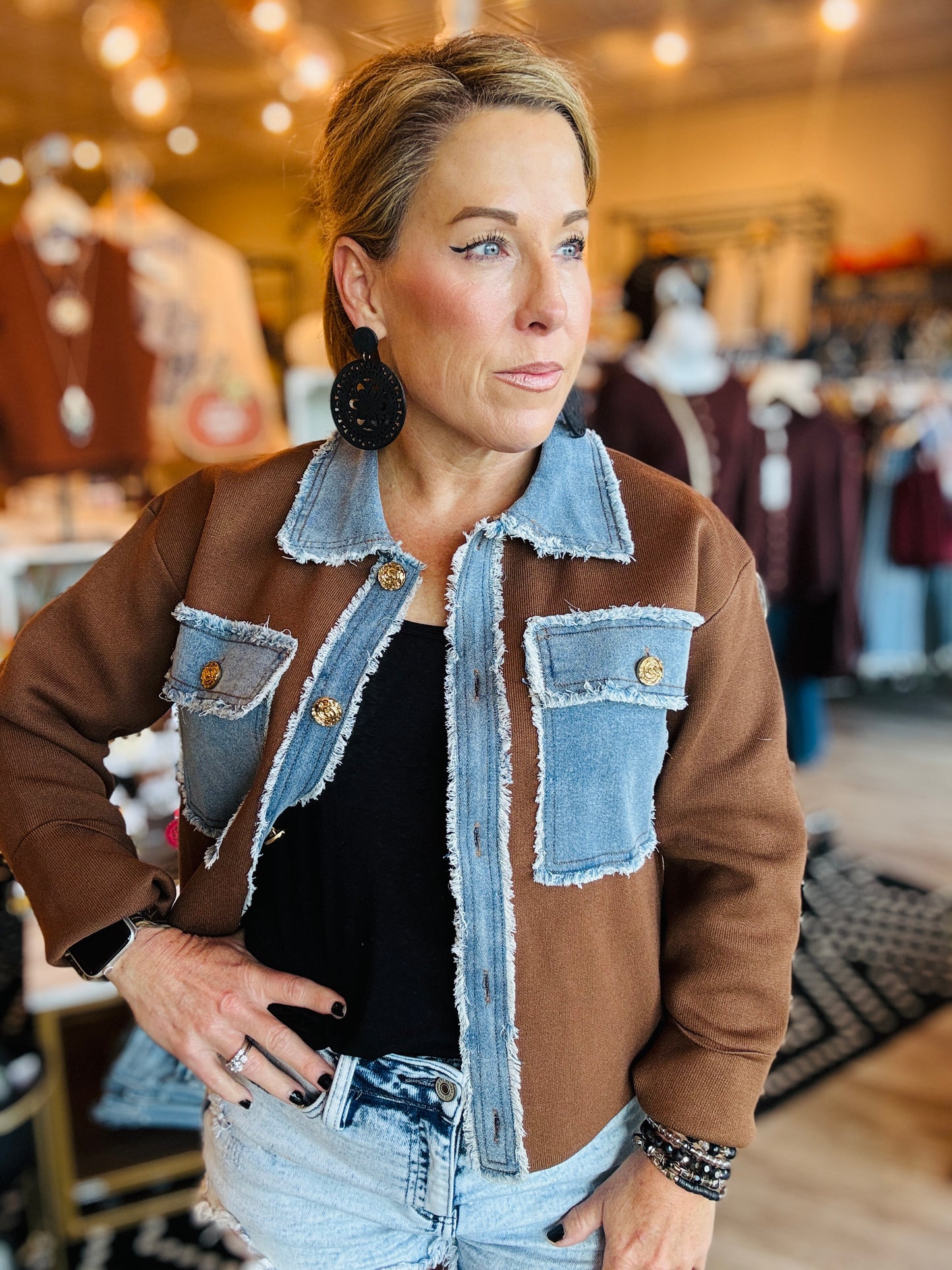 KNIT & DENIM JACKET
