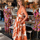 FALL LEAF PRINT WOVEN MAXI DRESS