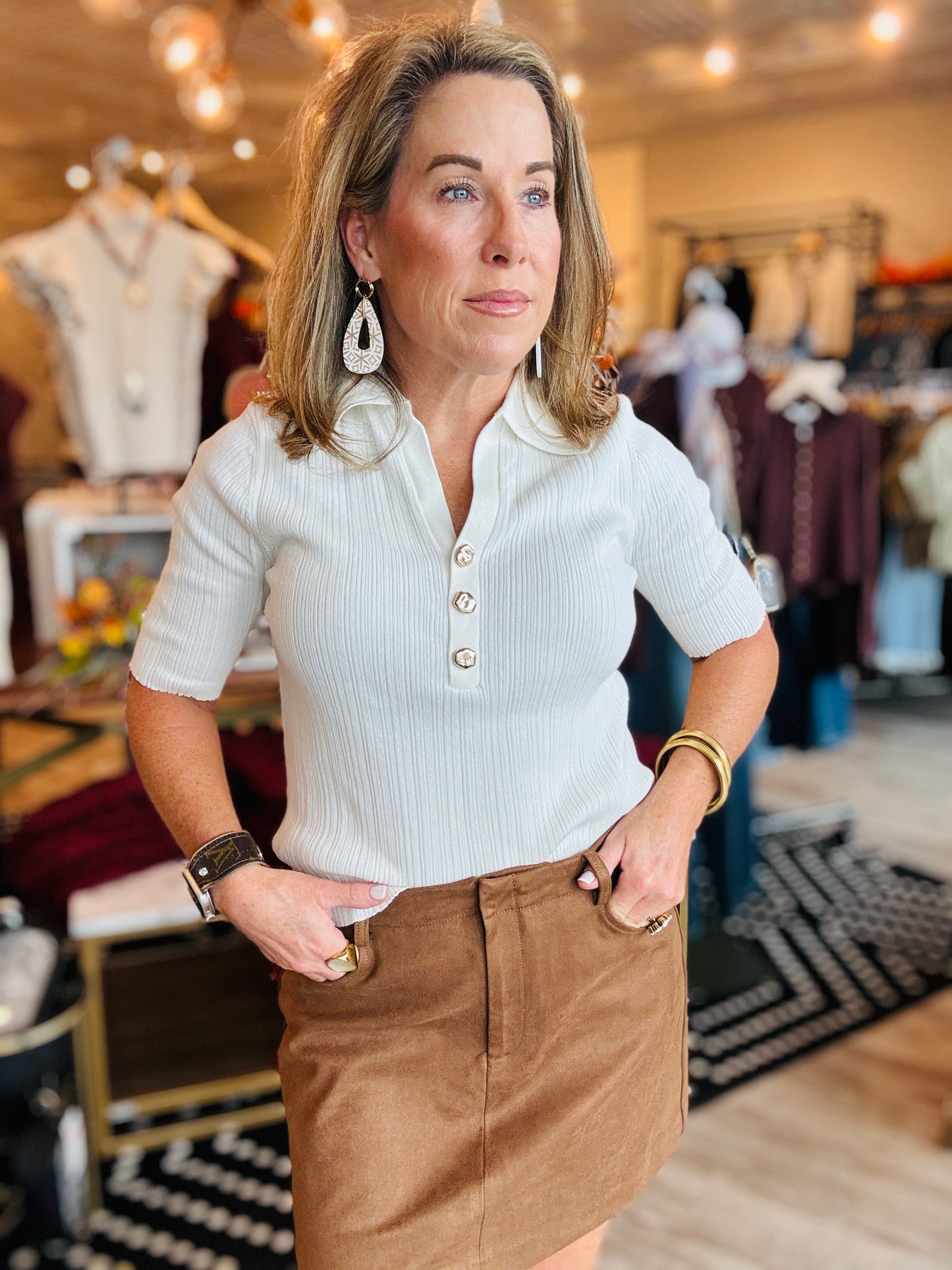 LUCY PARIS CALLAN KNIT TOP