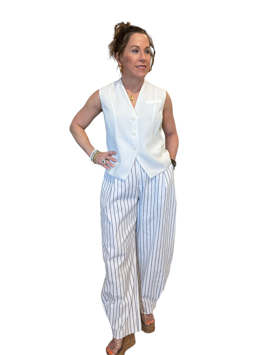 STRIPED COMFORT FIT TROUSERS