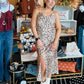 SKIES ARE BLUE LEOPARD SATIN DRESS
