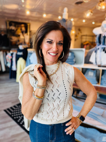 CURRENT AIR MICRO SEQUIN SWEATER SET