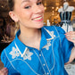 PUFF SLV FLOWER EMBROIDERED TOP
