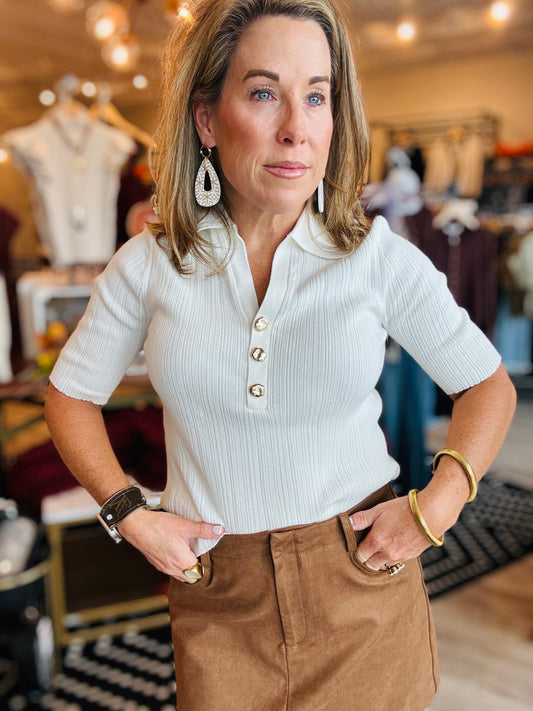 LUCY PARIS CALLAN KNIT TOP
