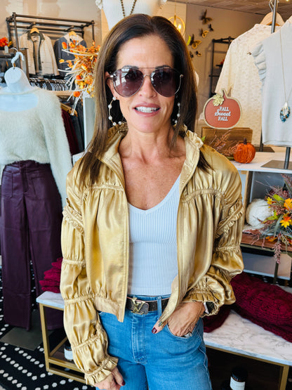 CURRENT AIR SHIRRING DETAIL JACKET