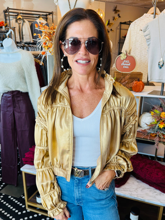 CURRENT AIR SHIRRING DETAIL JACKET