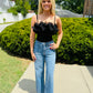 HIDDEN NORI W/FRONT PATCH POCKET WIDE LEG JEANS