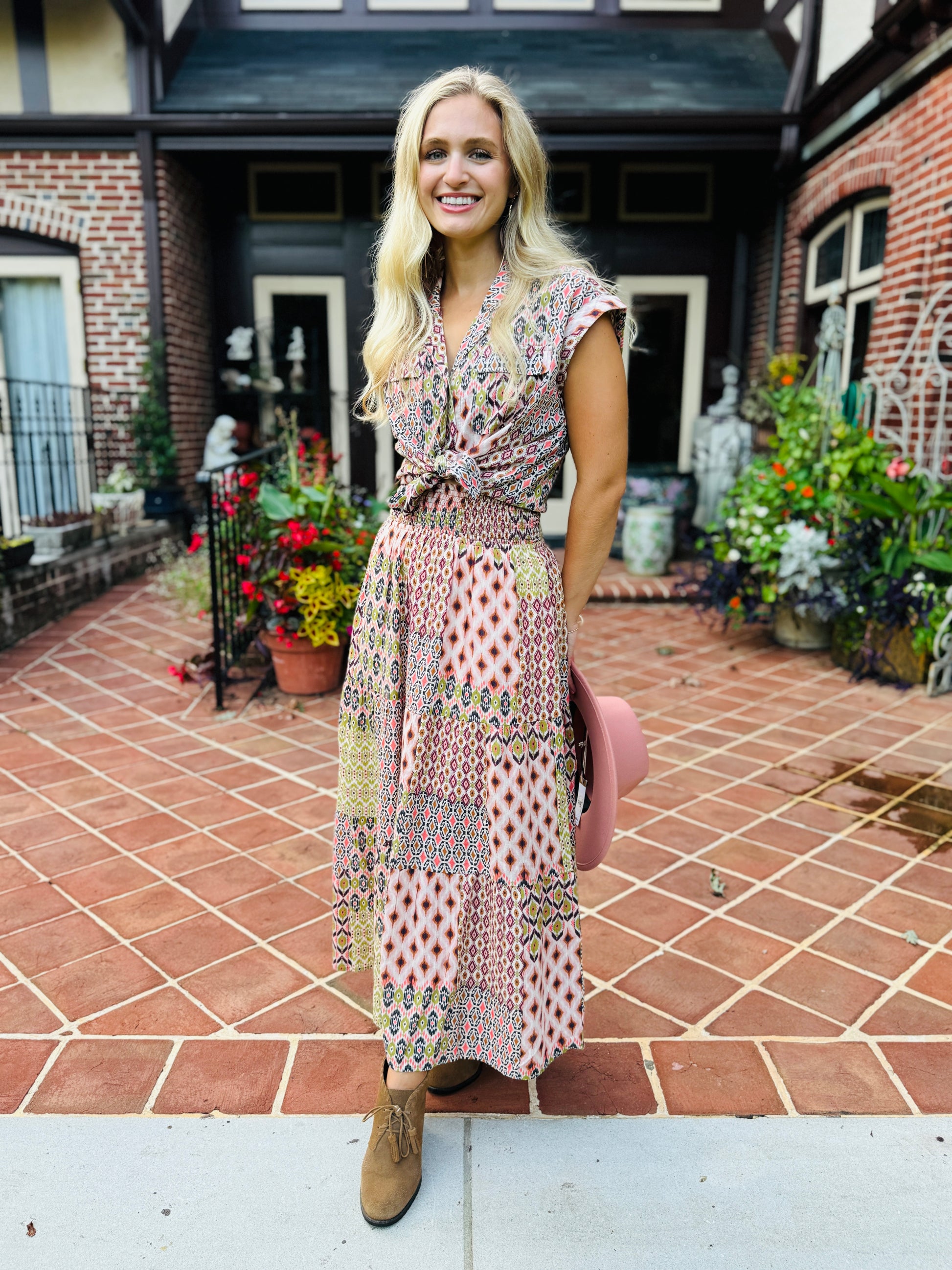 LIVERPOOL TIERED WOVEN MAXI SKIRT