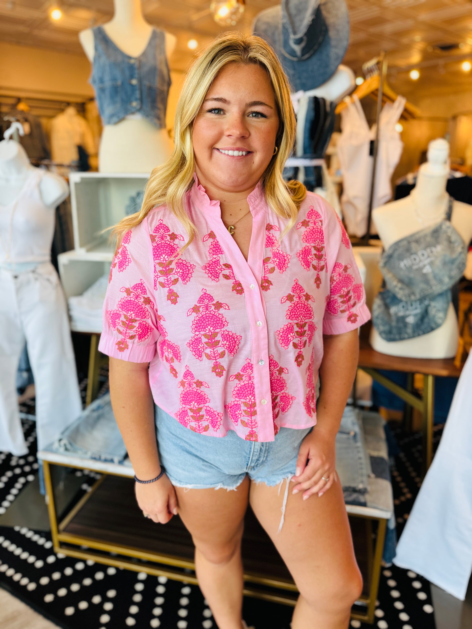 THML FLORAL EMBROIDERY TOP