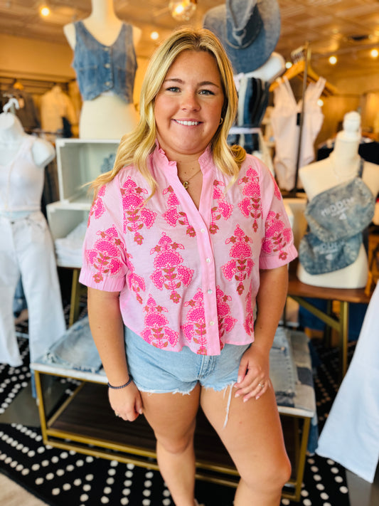THML FLORAL EMBROIDERY TOP