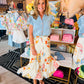 THML BUTTON DOWN MARKET PRINT SKIRT