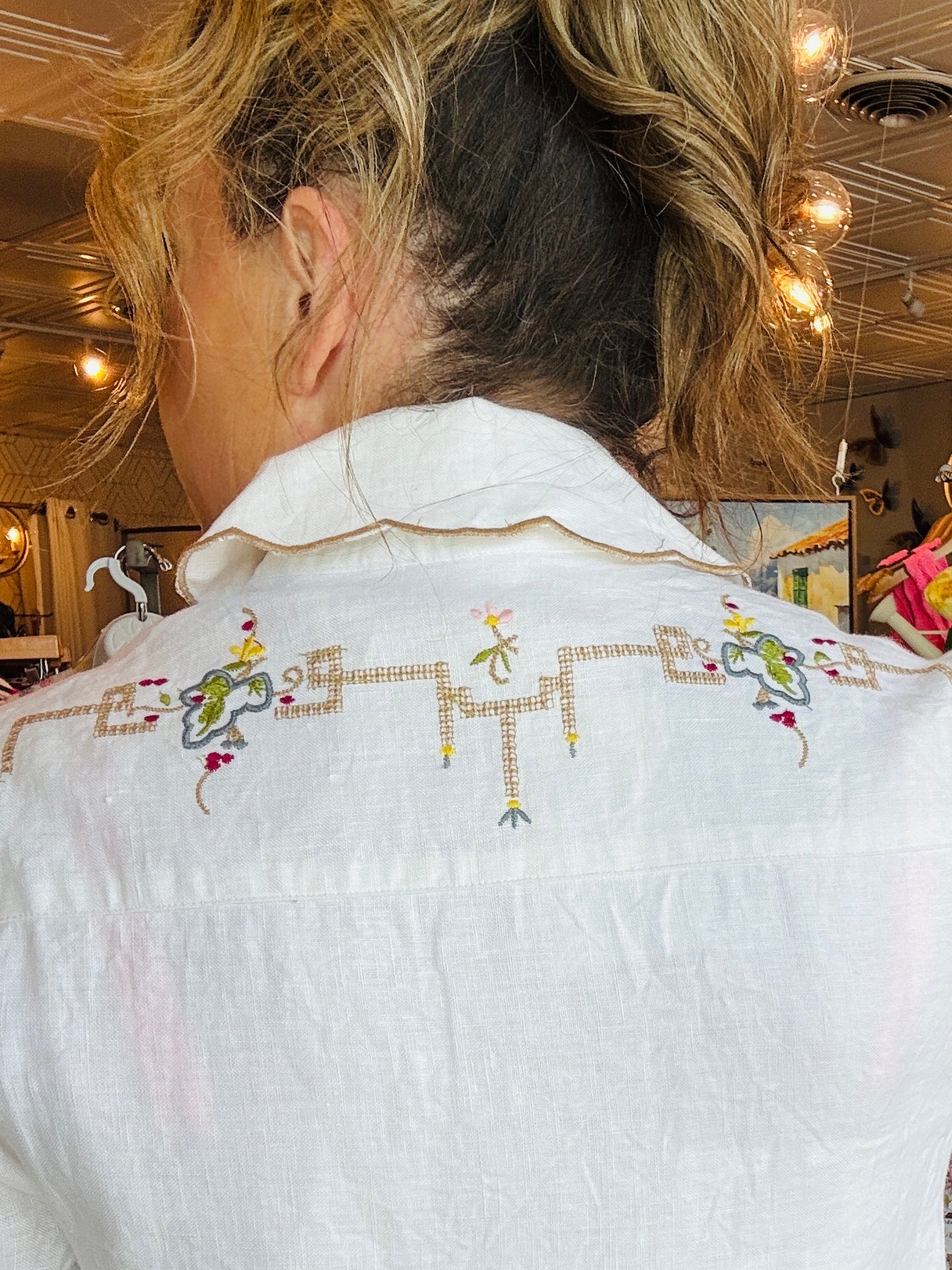 UNCLE FRANK FLORAL LINEN DRESS