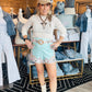 PAISLEY BOARDER BOXY SHORTS W/BELT