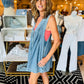 SLEEVELESS V-NECK DENIM ROMPER