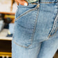 JUST BLACK PATCH POCKET WIDE LEG FLARE JEANS