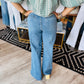 JUST BLACK PATCH POCKET WIDE LEG FLARE JEANS