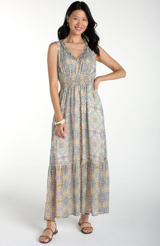LIVERPOOL  FLORAL SMOCKED DRESS