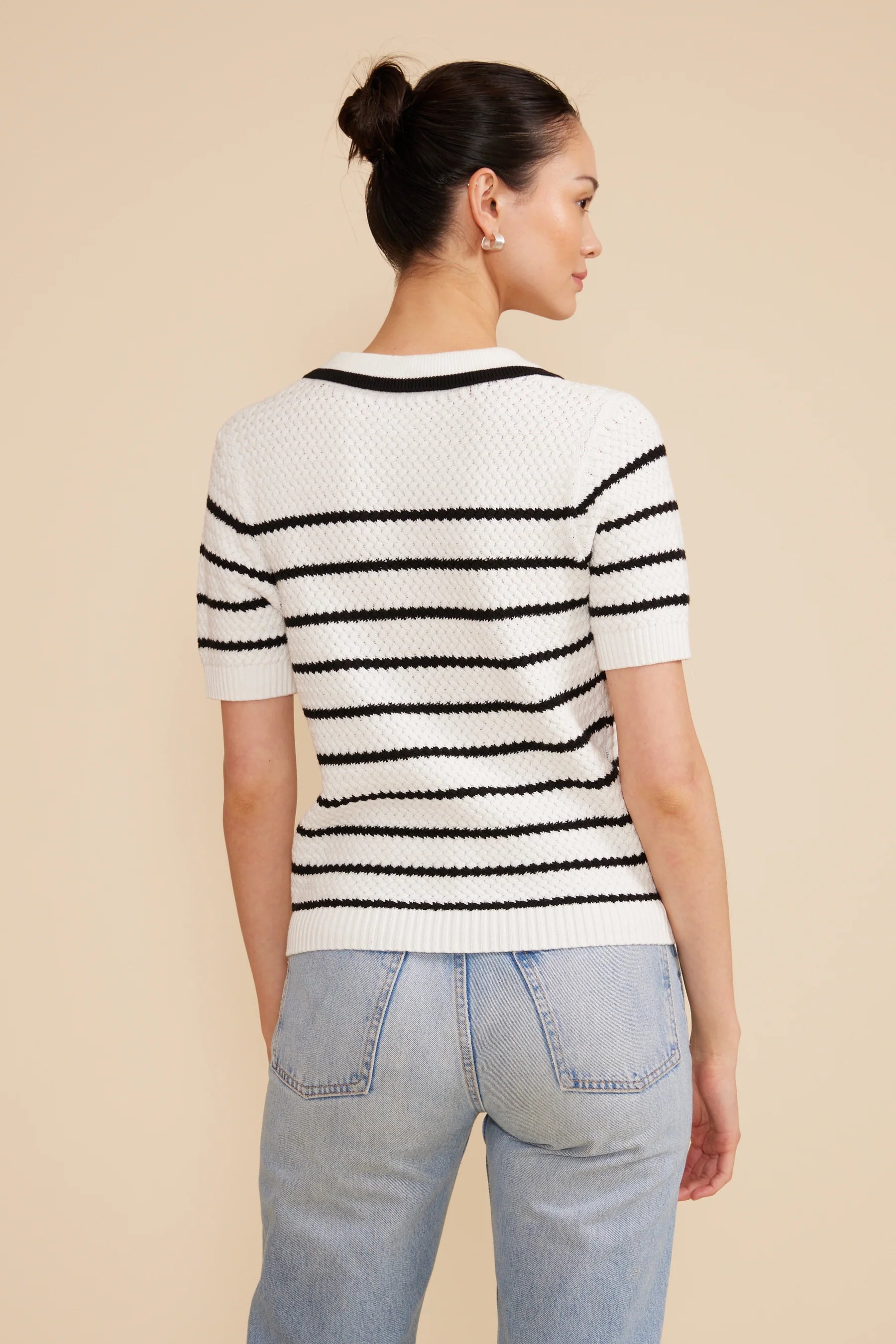 LUCY PARIS DAVEY STRIPE KNIT TOP
