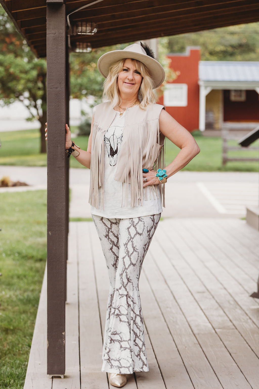 FAUX LEATHER FRINGE BRAIDED CROP VEST