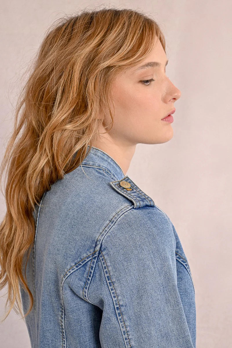 OFFICIER STYLE DENIM JACKET