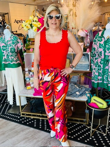 MOLLY BRACKEN PALM LEAF PANT