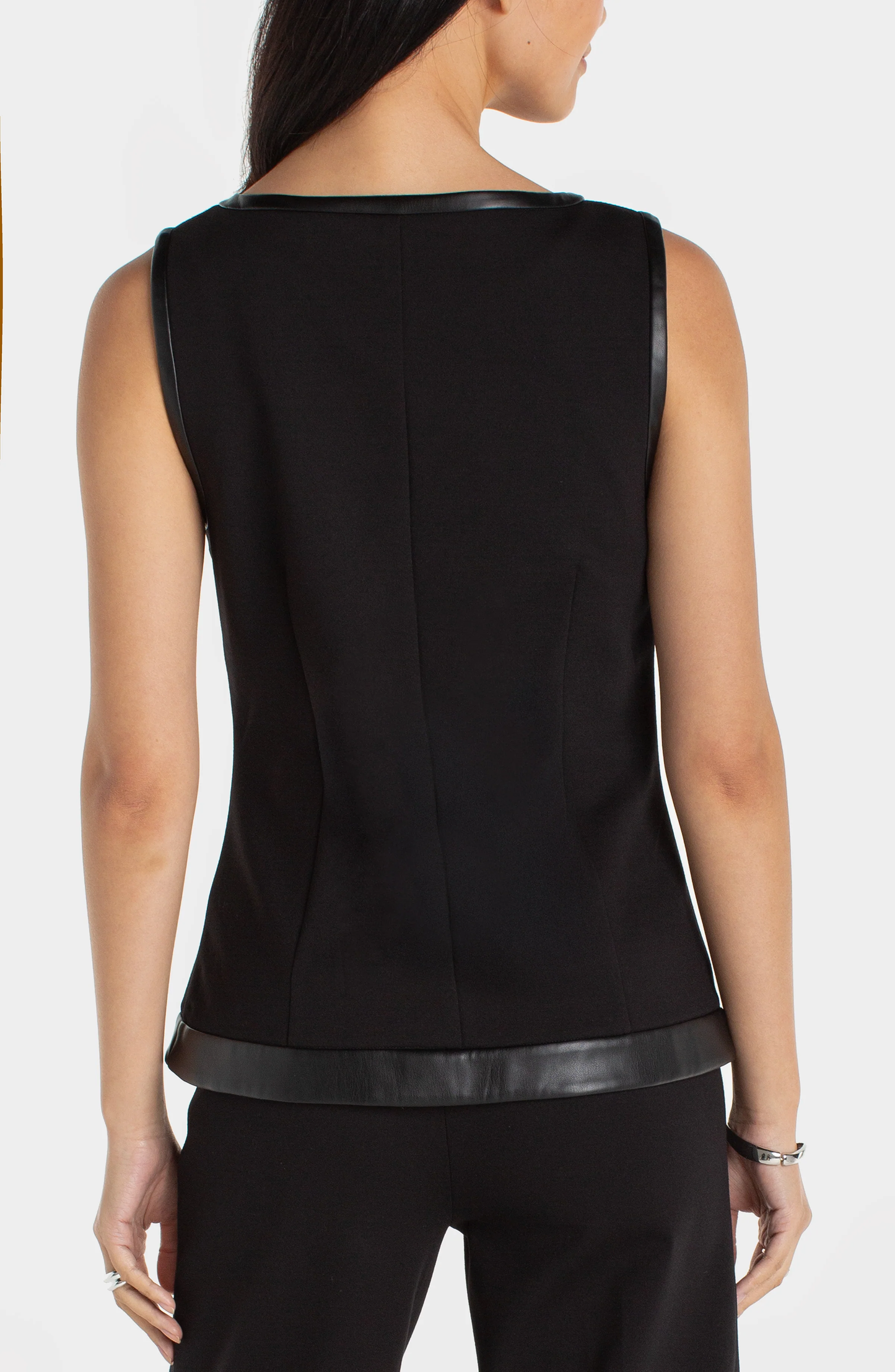 LIVERPOOL VEST W/FAUX LEATHER TRIM