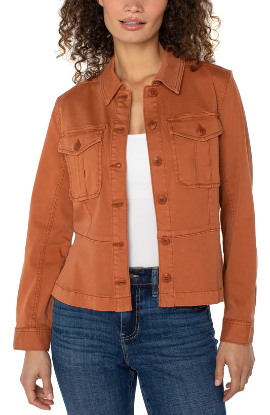 LIVERPOOL PEPLUM HEM TRUCKER JACKET