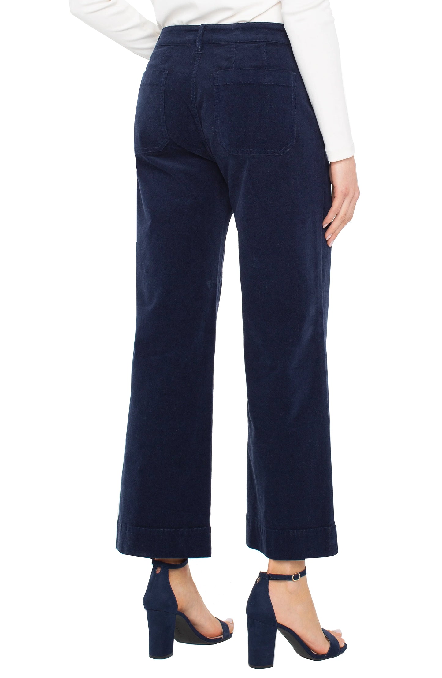 LIVERPOOL CROP CORDUROY WIDE LEG PANT