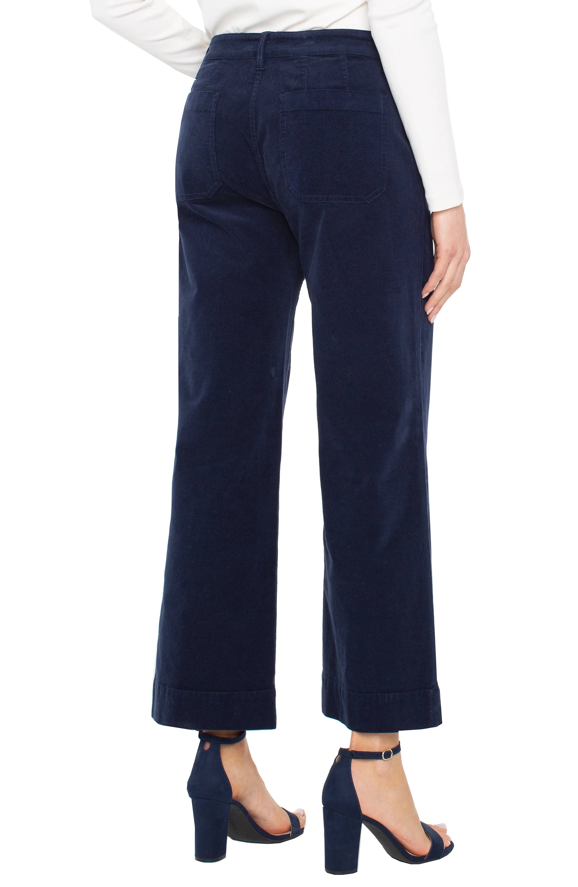 LIVERPOOL CROP CORDUROY WIDE LEG PANT