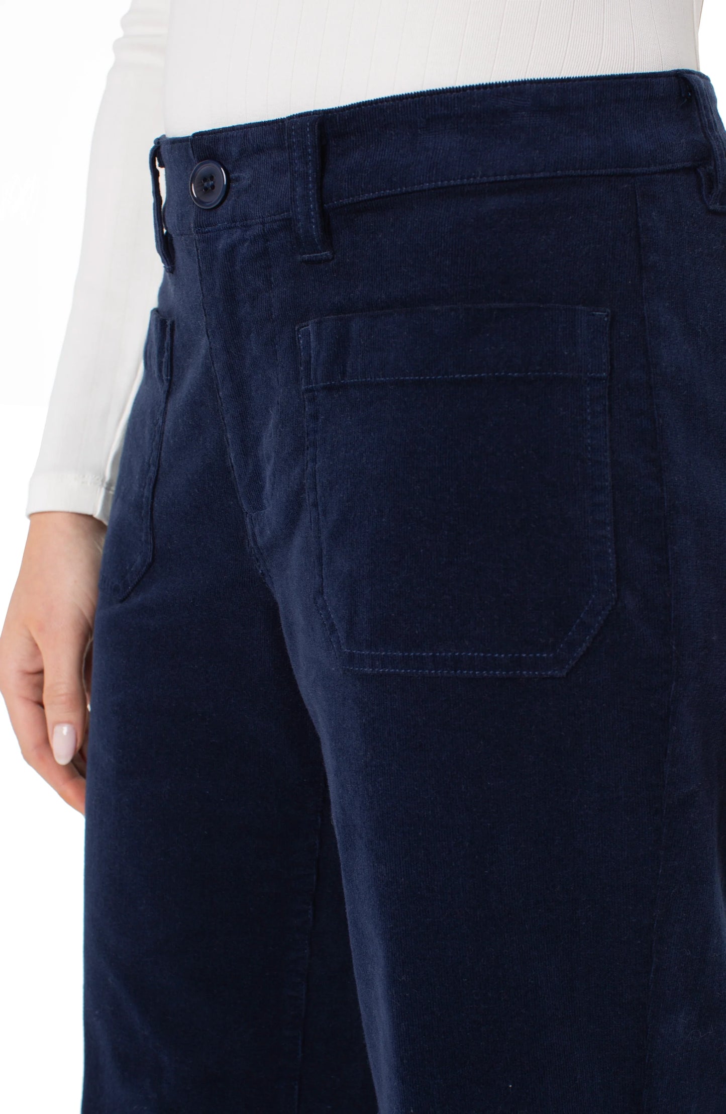 LIVERPOOL CROP CORDUROY WIDE LEG PANT