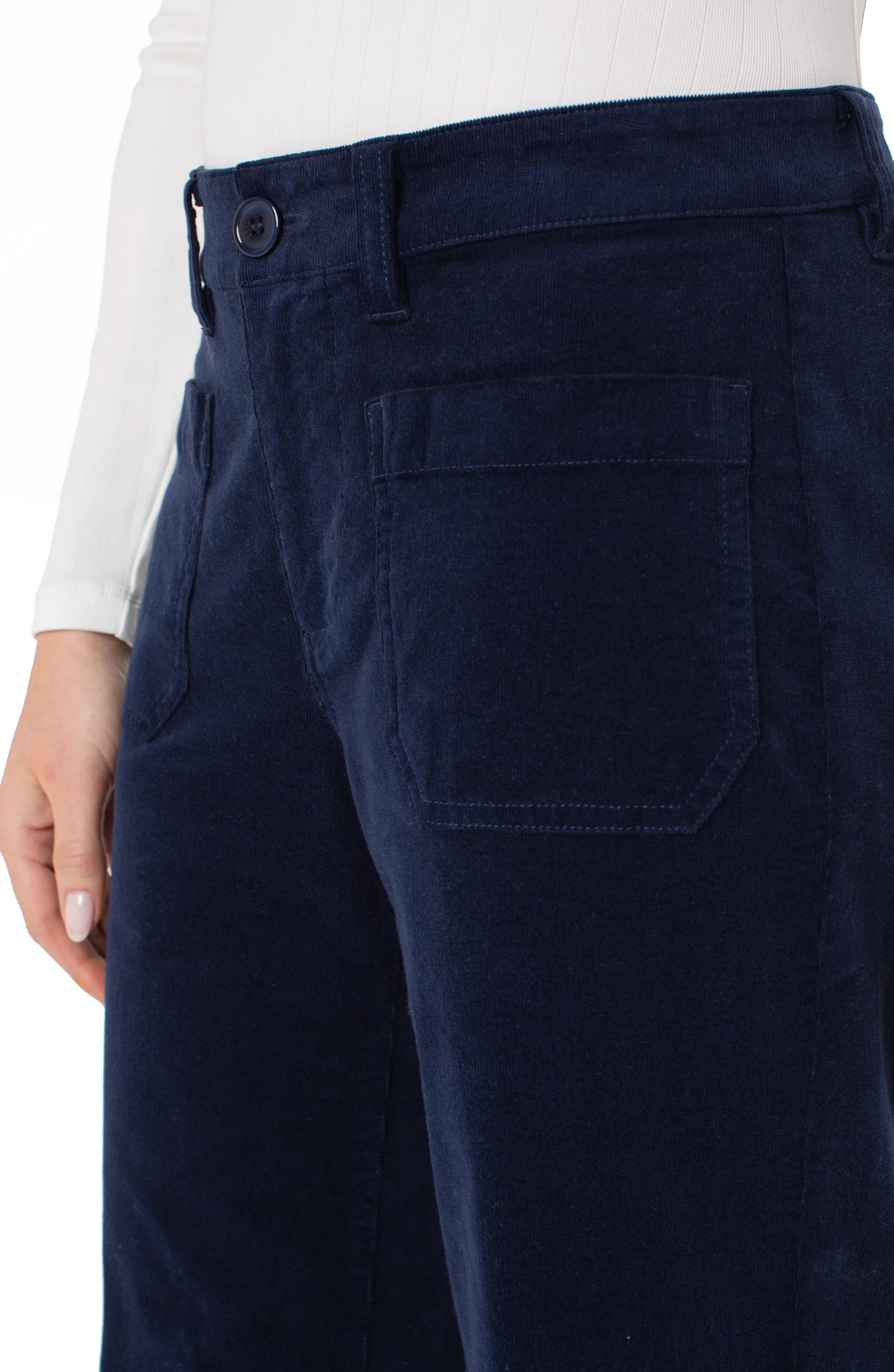 LIVERPOOL CROP CORDUROY WIDE LEG PANT