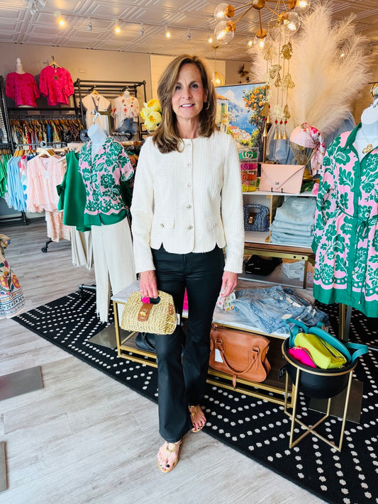 LIVERPOOL COLLARLESS SCALLOP JACKET