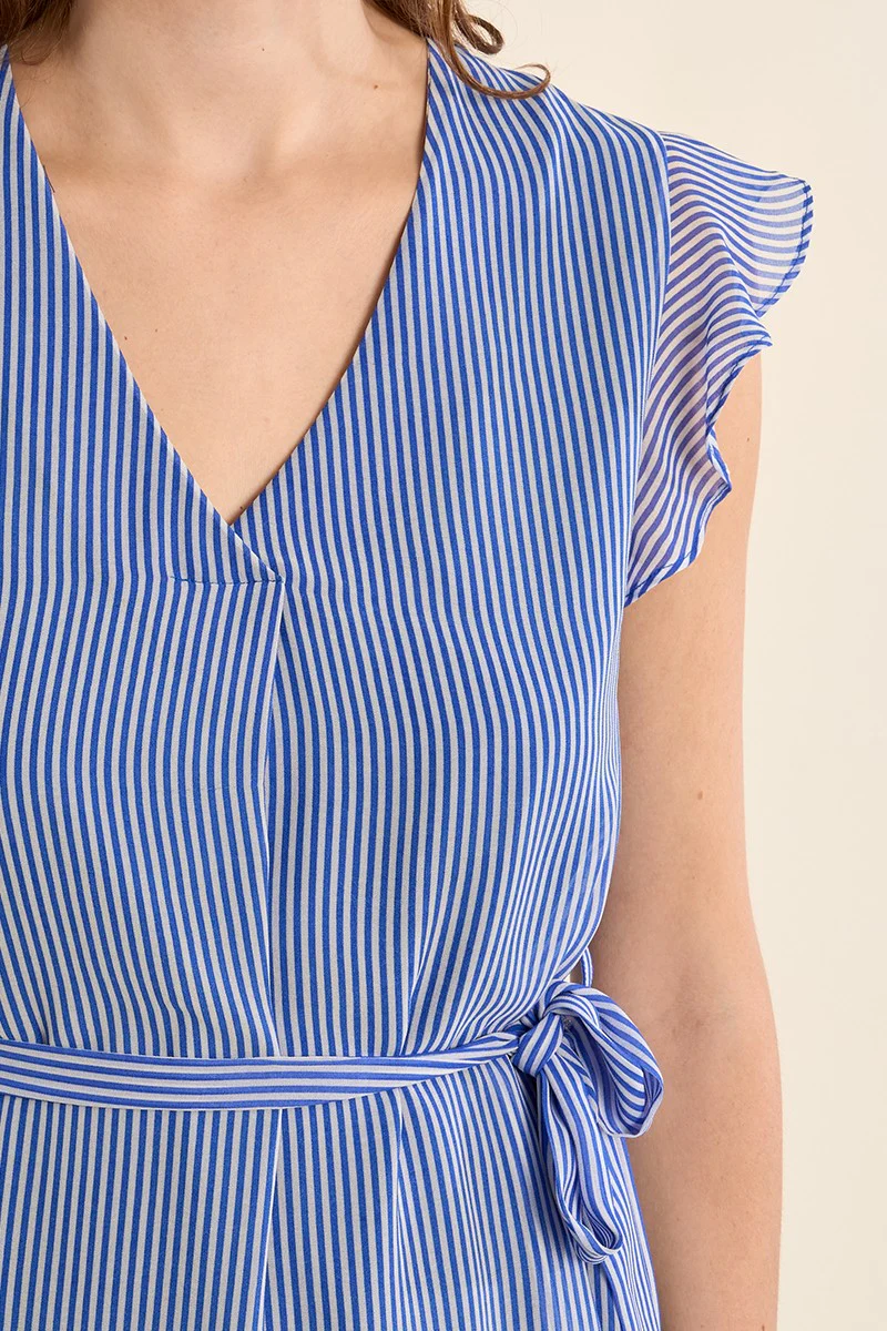 MOLLY BRACKEN RUFFLE STRIP DRESS